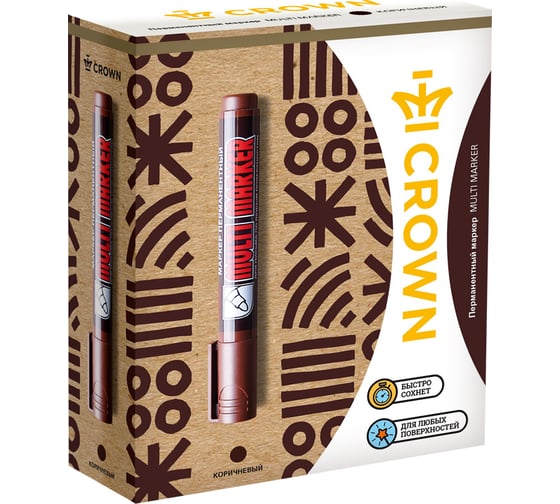 Перманентный маркер Munhwa Crown Multi Marker коричневый, пулевидный, 3мм CPM-800