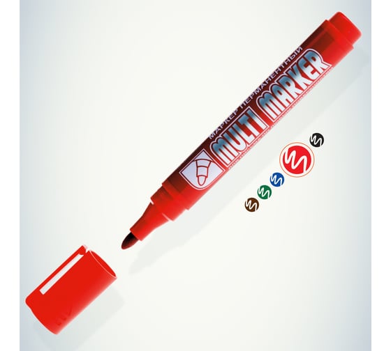 Перманентный маркер Munhwa Crown Multi Marker красный, пулевидный, 3мм CPM-800