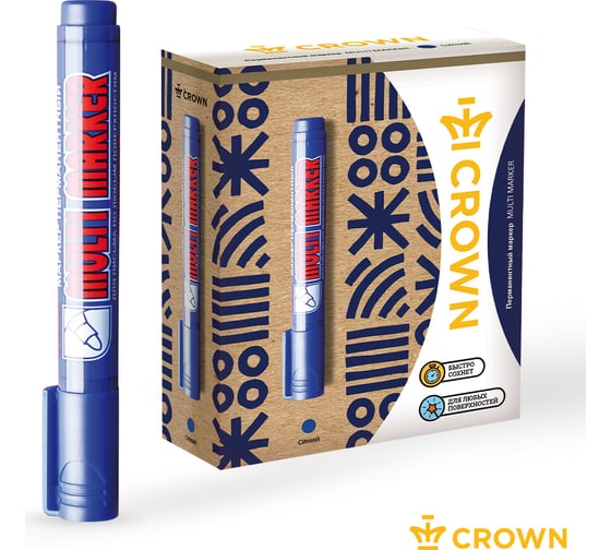 Перманентный маркер Munhwa Crown Multi Marker синий, пулевидный, 3мм CPM-800
