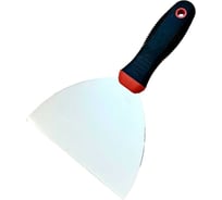 Шпатель Стройштуки 100 мм, двухкомпонентная рукоятка красная 1 мм УТ-00023795