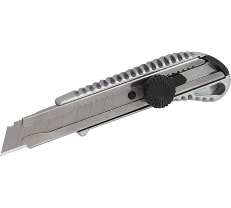 Нож усиленный с выдвижным лезвием KUBIS 18 мм, винтовой замок, металлический 04-03-0518