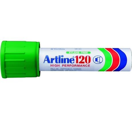 Гигантский промышленный заправляемый маркер с широким наконечником 20 мм Artline 120, зелёный EK120-063