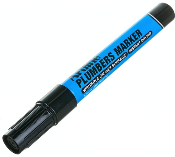 Перманентный маркер для водопроводчика по мокрым поверхностям Artline 1,5 мм Plumbers Marker, чёрный EKPRPLM-272