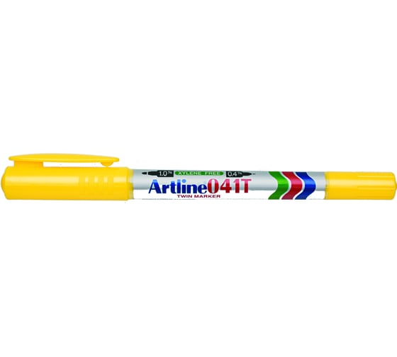 Двухсторонний перманентный маркер Artline 0,4-1,0 мм Twin Marker, жёлтый EK41T-473