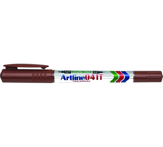 Перманентный двухсторонний маркер Artline 0,4-1,0 мм Twin Marker, коричневый EK41T-442 1