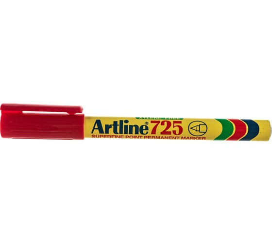 Перманентный маркер с тонким наконечником Artline 0,4 мм 725, красный EK725-311