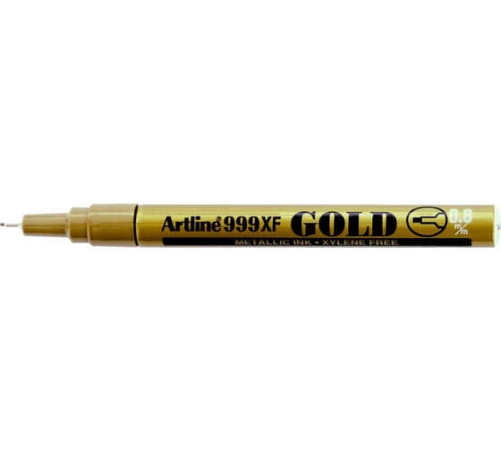 Маркер краска металлик с тонким наконечником Artline 0,8мм 999XF, золотой EK999XF-305
