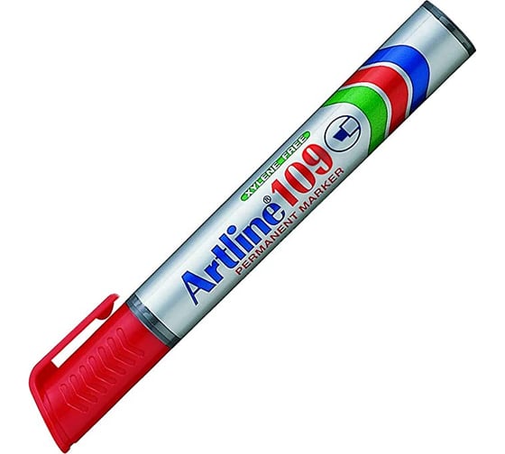 Перманентный маркер с клиновидным наконечником Artline 2-5 мм 109, красный EK109-476