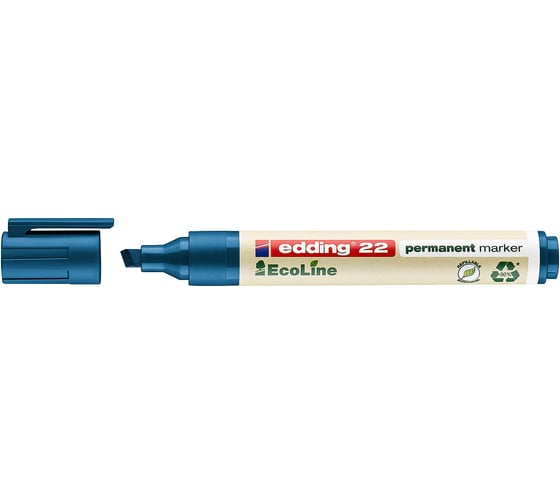 Перманентный маркер Edding EcoLine, клиновидный наконечник, 1,5-5 мм Синий, E-22/3