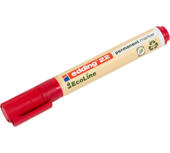 Перманентный маркер Edding EcoLine, клиновидный наконечник, 1,5-5 мм Красный, E-22/2