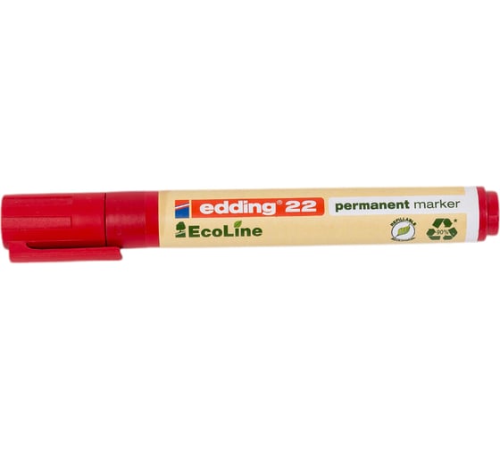 Перманентный маркер Edding EcoLine, клиновидный наконечник, 1,5-5 мм Красный, E-22/2