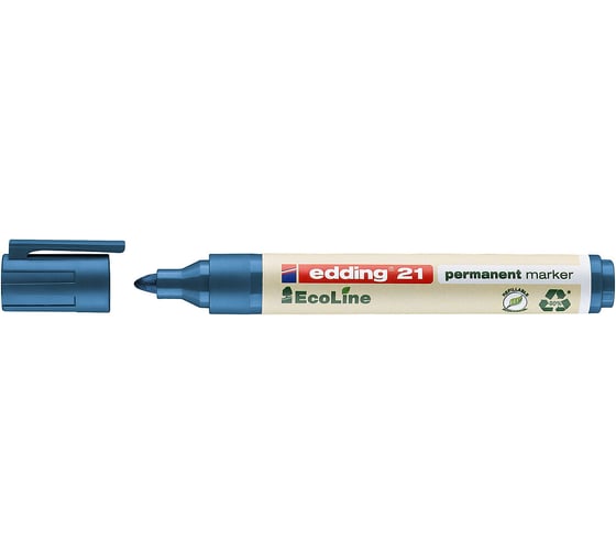 Перманентный маркер Edding EcoLine, 1,5-3 мм, заправляемый Синий, E-21/3
