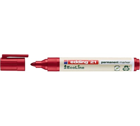 Перманентный маркер Edding EcoLine, 1,5-3 мм, заправляемый Красный, E-21/2
