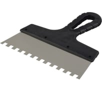 Зубчатый шпатель нержавеющая сталь 200мм зуб 10х10мм Jettools 202-200/10К