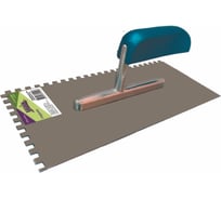 Гладилка UNIK 280х130мм, н/с, зуб 10х10, деревянная ручка 9411-280-1010NW