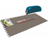 Гладилка UNIK 280х130мм, н/с, зуб 6х6, деревянная ручка 9411-280-66NW