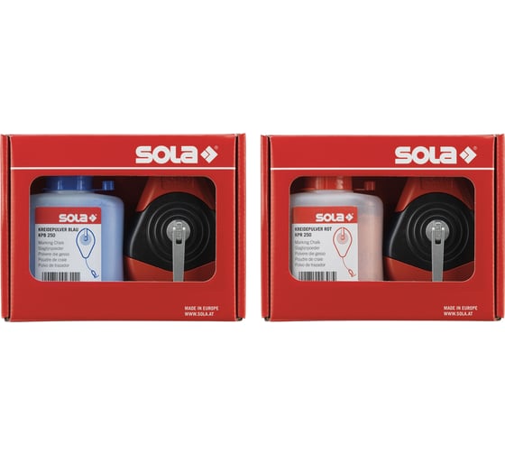 Шнур малярный для отбивки и порошок меловый красный SOLA CLP 30 SET R 66110642