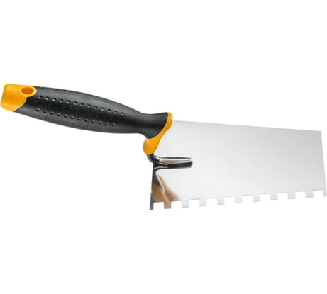 Зубчатая кельма HARDY серия 28 нержавеющая сталь 16x11см,6x6мм, ручка 2K 0810-281706