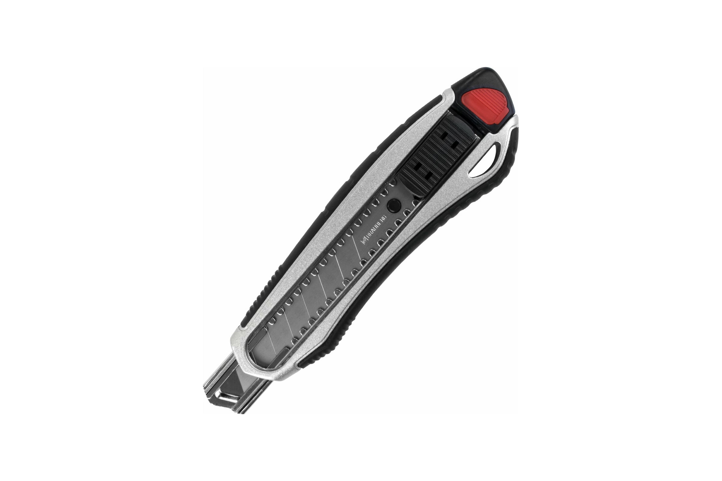 КанцелярскийножBRAUBERGмощный,18мм,Heavyduty,автофиксатор,резиновыевставки,металл237158