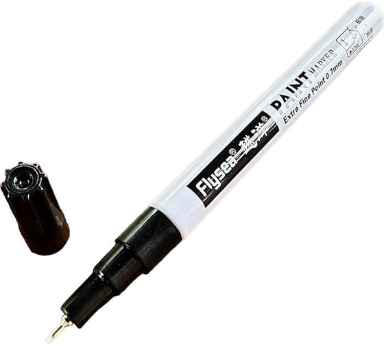 Маркер для маркировки кабеля и проводов FLYSEA Paint Marker с тонким наконечником 0,7 мм, черный FS-119-black 1