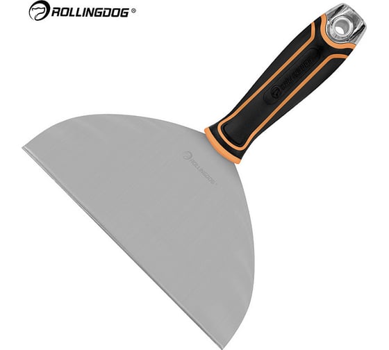 Малярный строительный шпатель Rollingdog Joint knife из нержавеющей стали, 203 мм, гибкое лезвие, металлический наконечник, 50395