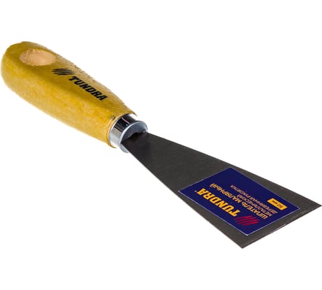 Шпатель TUNDRA малярный металлический, деревянная ручка, 50 мм 1006523