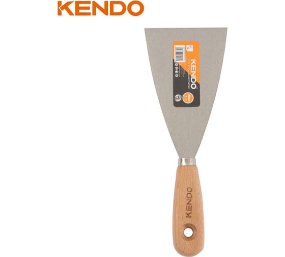 Шпатель-скребок с деревянной рукояткой KENDO 80 мм 45113