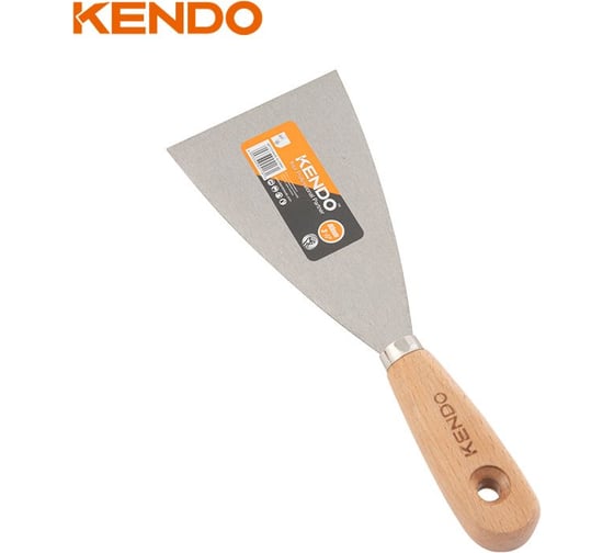 Шпатель-скребок с деревянной рукояткой KENDO 80 мм 45113
