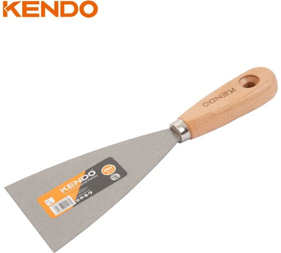Шпатель-скребок с деревянной рукояткой KENDO 80 мм 45113
