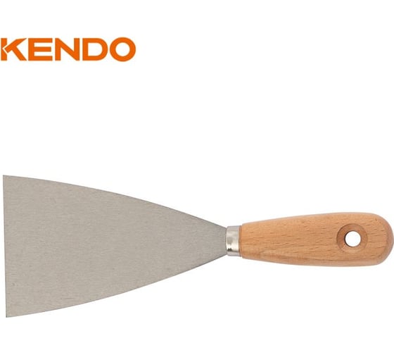 Шпатель-скребок с деревянной рукояткой KENDO 125 мм 45115