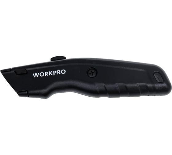 Нож алюминиевый металлический WORKPRO быстрая смена, черный WP213008
