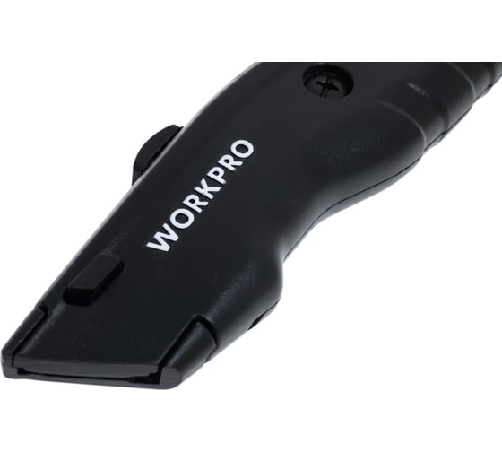 Нож алюминиевый металлический WORKPRO быстрая смена, черный WP213008