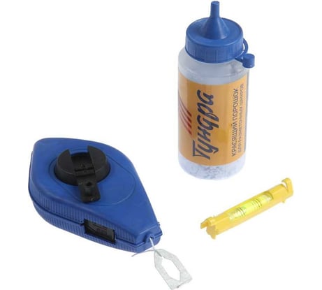 Разметочный набор ТУНДРА шнур малярный 15 м, красящий порошок 110 г, синий 1722213