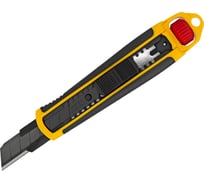 Нож Denzel 18 мм, сменное лезвие, SK4, корпус из ABS + TPR, торцевой зажим 78903