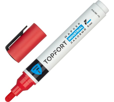 Маркер лаковый Topfort Industrial 6 мм, красный 1827874