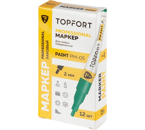 Маркер лаковый Topfort Paint 2 мм, зеленый 1827834