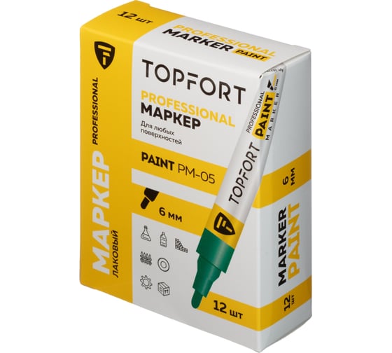 Маркер лаковый Topfort Paint 6 мм, зеленый 1827846