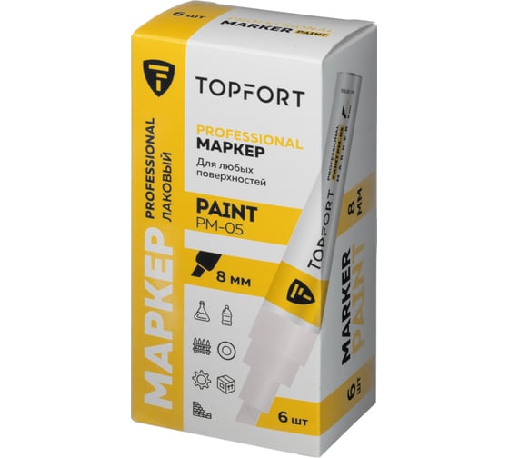 Маркер лаковый Topfort Paint 8 мм, белый 1827848