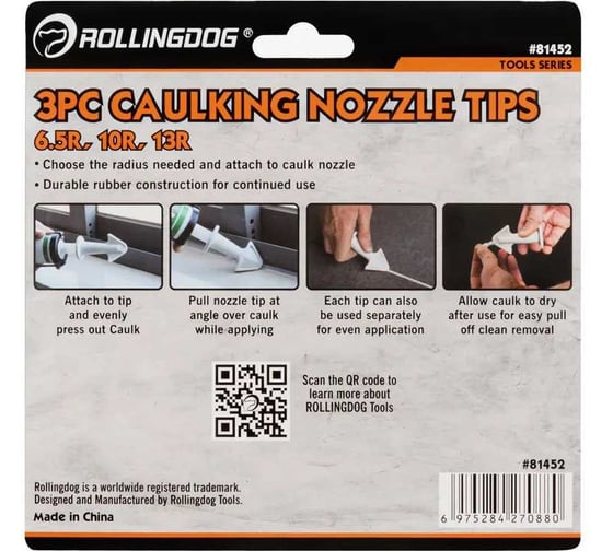 Набор шпателей для силикона и герметика Rollingdog 6.5R/10R/13R 81452