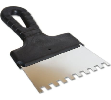 Фасадный шпатель EUROTEX 150 мм зуб 8х8 нержавеющая сталь пластмассовая ручка 020607-080-150