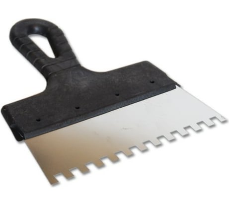 Фасадный шпатель EUROTEX 200 мм зуб 8х8 нержавеющая сталь пластмассовая ручка 020607-080-200