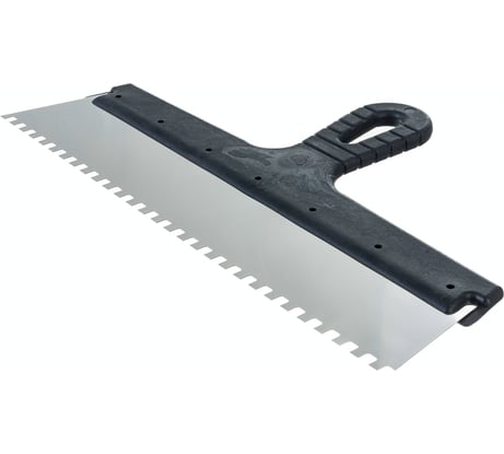 Фасадный шпатель EUROTEX 350 мм зуб 6х6 нержавеющая сталь пластмассовая ручка 020607-006-350