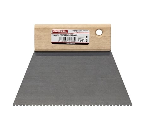 Профессиональный шпатель COMENSAL трапеция с деревянной ручкой 200 зуб B-11 595-01