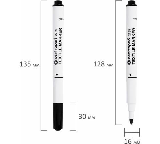 Маркер для ткани ОФИСМАГ CENTROPEN "Textile Marker" черный, круглый наконечник, 1.8 мм 2739, 5 2739 9212 151102