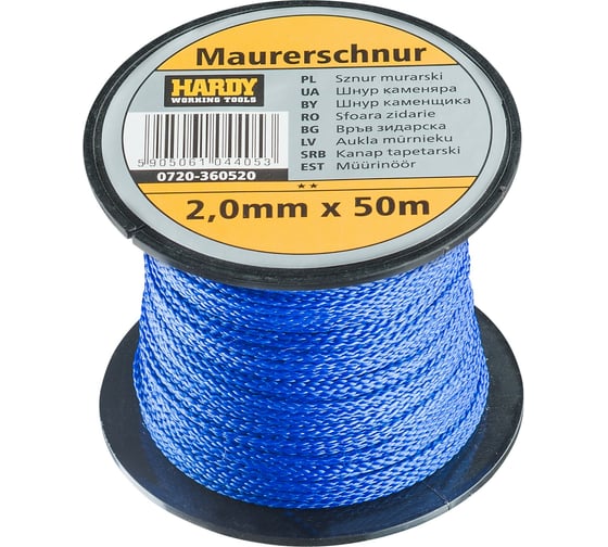 Шнур каменщика HARDY 2 мм, 50 м 0720-360520