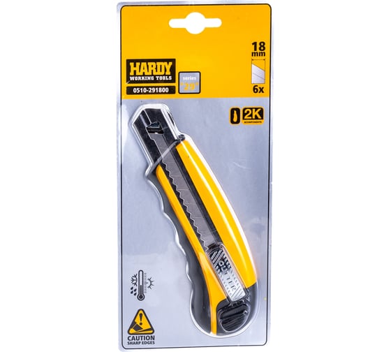 Нож HARDY Premium 18 мм, в наборе шесть сменных лезвий 0510-291800