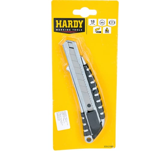 Нож HARDY алюминиевый, 18 мм, усиленный, серия 21 0510-211800
