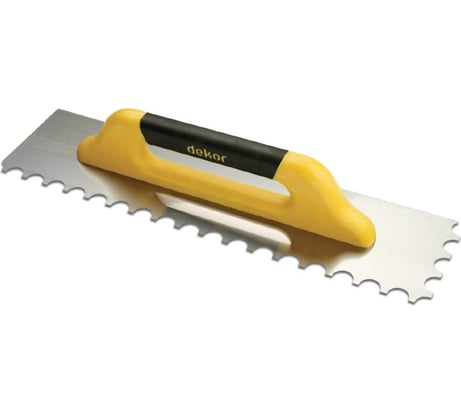 Зубчатая малка DEKOR HASSAN 120х375 мм волнообразный зуб пластиковая ручка 484