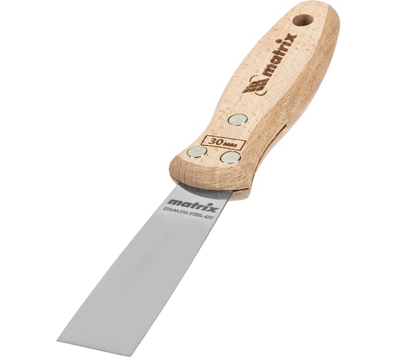 Шпательная лопатка из нержавеющей стали MATRIX 30 мм, буковая рукоятка, EFP 85608 1
