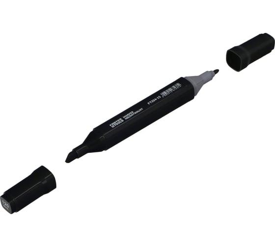 Маркер двусторонний перманентный клиновидный/круглый чёрный FASTER TOOLS FT354-15